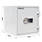 White safe with digital lock, dimensions 450mm x 450mm x 440mm. Inscription: "NUT-TECH".
