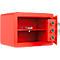 Rottner Möbeleinsatztresor Vintage, 16 Liter, Elektronikschloss mit Fingerprint, Stahl, H 250 x B 350 x T 250 mm, rot