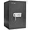 Black safe with silver handle and keyhole, brand ROTNER.