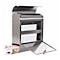 Rottner Rondello brievenbus, wandgemonteerd, rond, postrol-/houderstrip, cilinderslot, 2 sleutels, roestvrij staal, B 385 x D 140 x H 435 mm