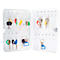 Open witte sleutelkast met meerdere sleutels, elk met gekleurde labels, genummerd van 1 tot 48.