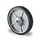 Roue encastrée CASCOO P2G2, avec ø de roue 200 mm x L 40 mm, jante en polypropylène, bande de roulement en élastomère, grise, roulement à billes, jusqu'à 250 kg