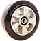 Roue pivotante pour transpalette, roulements inclus, Ø 200 x L 50 mm, caoutchouc plein, argent