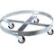 Roule-fût, acier galvanisé, Ø 610 x H 160 mm, 4 roues pivotantes en plastique, pour fûts de 250 l, jusqu'à 410 kg