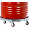 Roule-fût, acier galvanisé, Ø 610 x H 160 mm, 4 roues pivotantes en plastique, pour fûts de 250 l, jusqu'à 410 kg