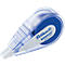 Un rouleau correcteur blanc mini roller Pelikan blanc bleu. Le rouleau a un boîtier transparent et une tête blanche.