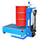Rouleau de levage de fûts BAUER FHR 600 G, acier, pour fûts jusqu'à 220 l, L 1125 x P 1000 x H 1330 mm, bleu