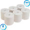 Six rouleaux de papier avec emballage, "6" et "2,100m" sont indiqués en cercle bleu.