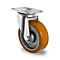 Roulette pivotante CASCOO AAU5, avec roue ø 100 mm x L 40 mm, jante en aluminium, bande de roulement en polyuréthane, marron, double roulement à billes, jusqu'à 250 kg