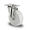 Roulette pivotante en acier inoxydable CASCOO N0N0, avec roue ø 100 mm x L 36 mm, jante en polyamide, bande de roulement en polyamide, naturel/blanc, palier lisse en acier inoxydable, jusqu'à 150 kg