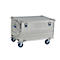 Roulettes pivotantes pour boîtes de transport Série Alutec COMFORT/CLASSIQUE/INDUSTRIE, Ø 100 x L 26 x H 128 mm, caoutchouc plein, bleu, 4 pièces