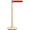 RS GUIDESYSTEMS Absperrpfosten GLA Eco-28, Holzbasis, Gurtauszug 2300 mm, Gurtbreite 50 mm, esche, Gurtfarbe rot