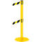 Yellow and black stanchion with a yellow base and a black and yellow striped band.