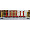 RS-GUIDESYSTEMS® Poteau de délimitation GLA 250, double sangle, extension de sangle 4 m, plaque de sol Ø 410 mm, jaune/ noir-jaune