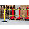 RS-GUIDESYSTEMS® Poteau de délimitation GLA 250, double sangle, extension de sangle 4 m, plaque de sol Ø 410 mm, jaune/ noir-jaune