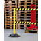 RS-GUIDESYSTEMS® Poteau de délimitation GLA 250, double sangle, extension de sangle 4 m, plaque de sol Ø 410 mm, jaune/ noir-jaune