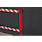 RS-GUIDESYSTEMS® Poteau de délimitation GLA 250, double sangle, extension de sangle 4 m, plaque de sol Ø 410 mm, rouge/rouge-blanc