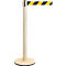 RS GUIDESYSTEMS Poteau de délimitation GLA Eco-28, base en bois, extension de sangle 2300 mm, largeur de sangle 50 mm, frêne, couleur de la sangle noir/jaune