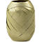 Décoration tressée jaune clair, probablement ruban cadeau, de forme cylindrique allongée.