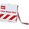 Ruban de signalisation, film polyéthylène, 500 m x 80 mm, rayé rouge/blanc , 1 rouleau en boîte distributrice