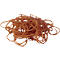Pile of brown rubber bands intertwined.