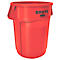 Rubbermaid Brute afvalbak, 166,5 l, rond, UV-blokkering, L 612 x B 717 x H 796 mm, polyethyleen, rood