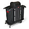 Rubbermaid® hoteltrolley, compact, tot 257 l, afsluitbare kast &amp; verwijderbare platforms, stofzuigerhouder &amp; haken, duwhandvatten, wielen