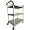 Rubbermaid servicewagen, 3 plateaus, tot 90 kg, open ontwerp, platina
