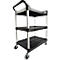 Rubbermaid servicewagen, 3 plateaus, tot 90 kg, open ontwerp, zwart