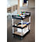 Rubbermaid servicewagen, 3 plateaus, tot 90 kg, open ontwerp, zwart