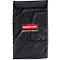 Schwarze Rubbermaid Tragetasche, rot-weißes Logo, Aufdruck.