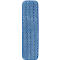 Blauer rechteckiger Wischmopp-Aufsatz mit wellenförmiger Textur und blauem Rand.