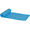 A roll of light blue trash bags, partially unrolled. The background is white.