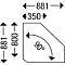 Rückseitenblende für Winkelplatte, B 800 x T 800 mm/ 90°, weißaluminium