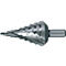Metalen trapboor met gegraveerde maatmarkeringen.