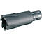 Metalen gatzagen, close-up. Cilindrische boor met tanden en houder.