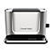Moderner Russell Hobbs Toaster aus Edelstahl mit Touch-Bedienfeld auf schwarzer Basis vor weißem Hintergrund.