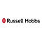 Das schwarze Logo von Russell Hobbs mit einem roten ovalen Symbol mit den Buchstaben RH links daneben.