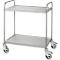 Rvs wagen, B 845 x D 545 mm, rijdt soepel, behuizing wielen gegalvaniseerd