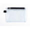 Sac à double chambre FolderSys, A6, 2 fermetures éclair, boucle pour doigt, PVC, noir-transparent, 10 pièces