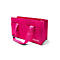 Sac rectangulaire en feutre rose vif avec poignées, sur fond blanc.
