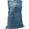 Sac poubelle bleu. Imprimé : symbole de recyclage et le numéro 27.