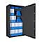 Safe Lyra 18, klasse I volgens EN 1143-1, 341 l, deur rechts draaiend, dubbelbaardsluiting, 4 etages, B 850 x D 420 x H 1550 mm, grafietgrijs RAL 7024