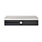 Black cash register with silver top. A key is in the lock.