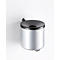Silver cylindrical wall ashtray with black lid and wall mount.