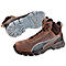 Brown Puma safety boot, close-up. Sole and Puma logo clearly visible.