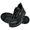 Black Uvex safety shoe; laces, sole, and toe cap are visible.