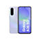 Hellgraues Samsung Galaxy A36 5G Smartphone mit Display. Auf dem Display steht Galaxy A36 5G.