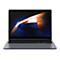 Grauer Laptop mit beleuchtetem Display. Die Tastatur ist gut sichtbar, das Samsung-Logo ist zu sehen.