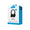 Verpackung des schwarzen Sandberg Wireless Headsets mit ANC FlexMic auf weiß-blauem Karton.